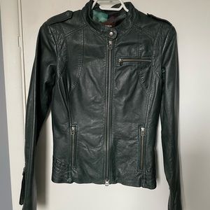 Women’s Danier Leather Jacket - dark blue/ green colour - 2XS